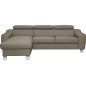 Canapé d'angle en cuir italien de luxe 5 places ASTRA, taupe, angle gauche Canapé d'angle en cuir italien de luxe 5 places ASTRA, taupe, angle gauche