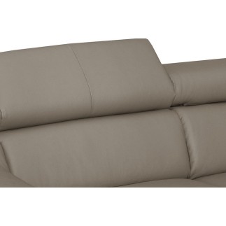 Canapé d'angle en cuir italien de luxe 5 places ASTRA, taupe, angle gauche
