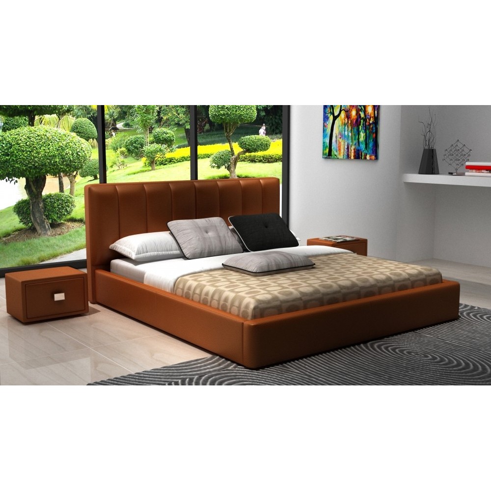 Lit design en cuir italien de luxe NATURA, marron, 160x200 Lit design en cuir italien de luxe NATURA, marron, 160x200