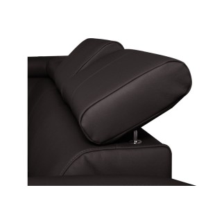 - Canapé d'angle en cuir italien de luxe 5 places ASTRA, chocolat, angle gauche