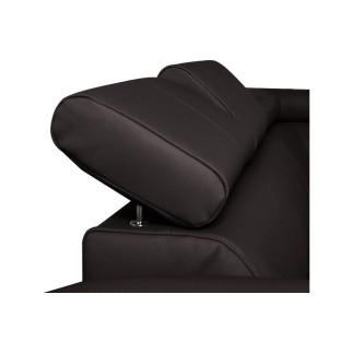 Canapé d'angle en cuir italien de luxe 5 places ASTRA, chocolat, angle droit