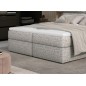 Ensemble boxspring complet tête de lit + sommiers + matelas + surmatelas AMARIS de VENESETTI - tissu luxe gris - 180x200 cm Ensemble boxspring complet tête de lit + sommiers + matelas + surmatelas AMARIS de VENESETTI - tissu luxe gris - 180x200 cm