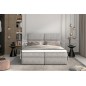 Ensemble boxspring complet tête de lit + sommiers + matelas + surmatelas AMARIS de VENESETTI - tissu luxe gris - 180x200 cm Ensemble boxspring complet tête de lit + sommiers + matelas + surmatelas AMARIS de VENESETTI - tissu luxe gris - 180x200 cm