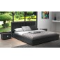 Lit design en cuir italien de luxe NATURA, gris foncé, 140x190 Lit design en cuir italien de luxe NATURA, gris foncé, 140x190