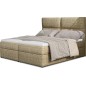 Ensemble boxspring complet tête de lit + sommiers + matelas + surmatelas AMARIS de VENESETTI - tissu luxe beige - 140x200 cm Ensemble boxspring complet tête de lit + sommiers + matelas + surmatelas AMARIS de VENESETTI - tissu luxe beige - 140x200 cm