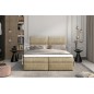 Ensemble boxspring complet tête de lit + sommiers + matelas + surmatelas AMARIS de VENESETTI - tissu luxe beige - 140x200 cm Ensemble boxspring complet tête de lit + sommiers + matelas + surmatelas AMARIS de VENESETTI - tissu luxe beige - 140x200 cm