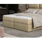 Ensemble boxspring complet tête de lit + sommiers + matelas + surmatelas AMARIS de VENESETTI - tissu luxe beige - 160x200 cm Ensemble boxspring complet tête de lit + sommiers + matelas + surmatelas AMARIS de VENESETTI - tissu luxe beige - 160x200 cm