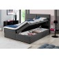 Ensemble boxspring complet tête de lit + sommiers + matelas + surmatelas AMARIS de VENESETTI - tissu luxe gris foncé - 160x200 c Ensemble boxspring complet tête de lit + sommiers + matelas + surmatelas AMARIS de VENESETTI - tissu luxe gris foncé - 160x200 c