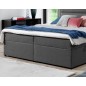 Ensemble boxspring complet tête de lit + sommiers + matelas + surmatelas AMARIS de VENESETTI - tissu luxe noir - 140x200 cm Ensemble boxspring complet tête de lit + sommiers + matelas + surmatelas AMARIS de VENESETTI - tissu luxe noir - 140x200 cm