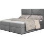 Ensemble boxspring complet tête de lit + sommiers + matelas + surmatelas AMARIS de VENESETTI - tissu luxe gris clair - 160x200 c Ensemble boxspring complet tête de lit + sommiers + matelas + surmatelas AMARIS de VENESETTI - tissu luxe gris clair - 160x200 c