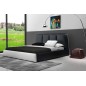 Lit design en cuir italien de luxe VERDI, noir et blanc, 140x190 Lit design en cuir italien de luxe VERDI, noir et blanc, 140x190