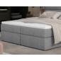 Ensemble boxspring complet tête de lit + sommiers + matelas + surmatelas AMARIS de VENESETTI - tissu luxe gris clair - 180x200 c Ensemble boxspring complet tête de lit + sommiers + matelas + surmatelas AMARIS de VENESETTI - tissu luxe gris clair - 180x200 c