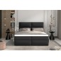 Ensemble boxspring complet tête de lit + sommiers + matelas + surmatelas AMARIS de VENESETTI - simili cuir noir - 180x200 cm Ensemble boxspring complet tête de lit + sommiers + matelas + surmatelas AMARIS de VENESETTI - simili cuir noir - 180x200 cm