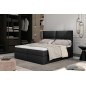 Ensemble boxspring complet tête de lit + sommiers + matelas + surmatelas AMARIS de VENESETTI - simili cuir noir - 140x200 cm Ensemble boxspring complet tête de lit + sommiers + matelas + surmatelas AMARIS de VENESETTI - simili cuir noir - 140x200 cm