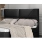 Ensemble boxspring complet tête de lit + sommiers + matelas + surmatelas AMARIS de VENESETTI - simili cuir noir - 140x200 cm Ensemble boxspring complet tête de lit + sommiers + matelas + surmatelas AMARIS de VENESETTI - simili cuir noir - 140x200 cm