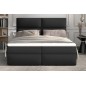 Ensemble boxspring complet tête de lit + sommiers + matelas + surmatelas AMARIS de VENESETTI - simili cuir noir - 140x200 cm Ensemble boxspring complet tête de lit + sommiers + matelas + surmatelas AMARIS de VENESETTI - simili cuir noir - 140x200 cm