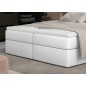 Ensemble boxspring complet tête de lit + sommiers + matelas + surmatelas AMARIS de VENESETTI - simili cuir blanc - 140x200 cm Ensemble boxspring complet tête de lit + sommiers + matelas + surmatelas AMARIS de VENESETTI - simili cuir blanc - 140x200 cm