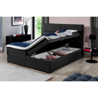 Ensemble boxspring complet tête de lit + sommiers + matelas + surmatelas AMARIS de VENESETTI - simili cuir blanc - 140x200 cm