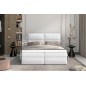 Ensemble boxspring complet tête de lit + sommiers + matelas + surmatelas AMARIS de VENESETTI - simili cuir blanc - 160x200 cm Ensemble boxspring complet tête de lit + sommiers + matelas + surmatelas AMARIS de VENESETTI - simili cuir blanc - 160x200 cm