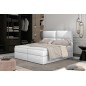 Ensemble boxspring complet tête de lit + sommiers + matelas + surmatelas AMARIS de VENESETTI - simili cuir blanc - 160x200 cm Ensemble boxspring complet tête de lit + sommiers + matelas + surmatelas AMARIS de VENESETTI - simili cuir blanc - 160x200 cm