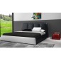 Lit design en cuir italien de luxe VERDI, noir et blanc, 160x200 Lit design en cuir italien de luxe VERDI, noir et blanc, 160x200