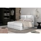 Ensemble boxspring complet tête de lit + sommiers + matelas + surmatelas AMARIS de VENESETTI - simili cuir blanc - 180x200 cm Ensemble boxspring complet tête de lit + sommiers + matelas + surmatelas AMARIS de VENESETTI - simili cuir blanc - 180x200 cm