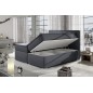 Ensemble boxspring complet tête de lit + sommiers + matelas + surmatelas BORIS de VENESETTI - tissu luxe gris foncé - 180x200 cm