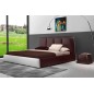 Lit design en cuir italien de luxe VERDI, chocolat et blanc, 160x200 Lit design en cuir italien de luxe VERDI, chocolat et blanc, 160x200