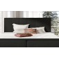 Ensemble boxspring complet tête de lit + sommiers + matelas + surmatelas BORIS de VENESETTI - tissu luxe noir - 160x200 cm