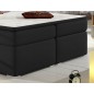 Ensemble boxspring complet tête de lit + sommiers + matelas + surmatelas BORIS de VENESETTI - tissu luxe noir - 180x200 cm
