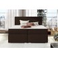 Ensemble boxspring complet tête de lit + sommiers + matelas + surmatelas BORIS de VENESETTI - tissu luxe chocolat - 160x200 cm Ensemble boxspring complet tête de lit + sommiers + matelas + surmatelas BORIS de VENESETTI - tissu luxe chocolat - 160x200 cm