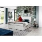 Ensemble boxspring complet tête de lit + sommiers + matelas + surmatelas BORIS de VENESETTI - simili cuir blanc - 140x200 cm Ensemble boxspring complet tête de lit + sommiers + matelas + surmatelas BORIS de VENESETTI - simili cuir blanc - 140x200 cm