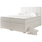Ensemble boxspring complet tête de lit + sommiers + matelas + surmatelas BORIS de VENESETTI - simili cuir blanc - 140x200 cm Ensemble boxspring complet tête de lit + sommiers + matelas + surmatelas BORIS de VENESETTI - simili cuir blanc - 140x200 cm