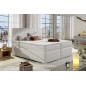 Ensemble boxspring complet tête de lit + sommiers + matelas + surmatelas BORIS de VENESETTI - simili cuir blanc - 140x200 cm Ensemble boxspring complet tête de lit + sommiers + matelas + surmatelas BORIS de VENESETTI - simili cuir blanc - 140x200 cm