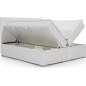 Ensemble boxspring complet tête de lit + sommiers + matelas + surmatelas BORIS de VENESETTI - simili cuir blanc - 160x200 cm Ensemble boxspring complet tête de lit + sommiers + matelas + surmatelas BORIS de VENESETTI - simili cuir blanc - 160x200 cm