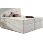 Ensemble boxspring complet tête de lit + sommiers + matelas + surmatelas BORIS de VENESETTI - simili cuir blanc - 160x200 cm Ensemble boxspring complet tête de lit + sommiers + matelas + surmatelas BORIS de VENESETTI - simili cuir blanc - 160x200 cm