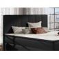 Ensemble boxspring complet tête de lit + sommiers + matelas + surmatelas BORIS de VENESETTI - simili cuir noir - 140x200 cm Ensemble boxspring complet tête de lit + sommiers + matelas + surmatelas BORIS de VENESETTI - simili cuir noir - 140x200 cm