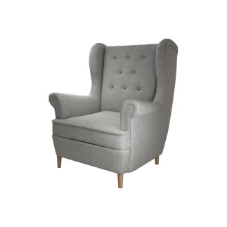 Fauteuil 1 place en tissu catégorie luxe, gris, ARNAUD