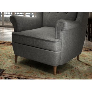 Fauteuil 1 place en tissu catégorie luxe, gris foncé, ARNAUD