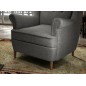 Fauteuil 1 place en tissu catégorie luxe, gris foncé, ARNAUD