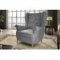 Fauteuil 1 place en tissu velours catégorie luxe, gris, ARNAUD Fauteuil 1 place en tissu velours catégorie luxe, gris, ARNAUD