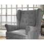 Fauteuil 1 place en tissu velours catégorie luxe, gris, ARNAUD Fauteuil 1 place en tissu velours catégorie luxe, gris, ARNAUD