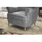 Fauteuil 1 place en tissu velours catégorie luxe, gris, ARNAUD Fauteuil 1 place en tissu velours catégorie luxe, gris, ARNAUD