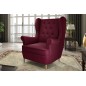 Fauteuil 1 place en tissu velours catégorie luxe, bordeaux, ARNAUD Fauteuil 1 place en tissu velours catégorie luxe, bordeaux, ARNAUD