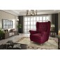 Fauteuil 1 place en tissu velours catégorie luxe, bordeaux, ARNAUD Fauteuil 1 place en tissu velours catégorie luxe, bordeaux, ARNAUD