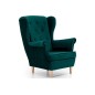 Fauteuil 1 place en tissu velours catégorie luxe, vert foncé, ARNAUD Fauteuil 1 place en tissu velours catégorie luxe, vert foncé, ARNAUD