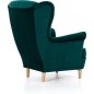 Fauteuil 1 place en tissu velours catégorie luxe, vert foncé, ARNAUD Fauteuil 1 place en tissu velours catégorie luxe, vert foncé, ARNAUD