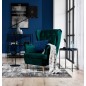 Fauteuil 1 place en tissu velours catégorie luxe, vert foncé, ARNAUD Fauteuil 1 place en tissu velours catégorie luxe, vert foncé, ARNAUD