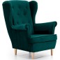 Fauteuil 1 place en tissu velours catégorie luxe, vert foncé, ARNAUD Fauteuil 1 place en tissu velours catégorie luxe, vert foncé, ARNAUD