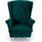 Fauteuil 1 place en tissu velours catégorie luxe, vert foncé, ARNAUD Fauteuil 1 place en tissu velours catégorie luxe, vert foncé, ARNAUD